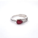 Sterling Silver .83ct Ruby Ring