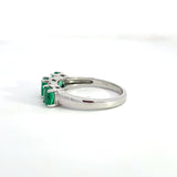 Deep Green Emerald & Diamond Ring