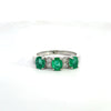 Deep Green Emerald & Diamond Ring