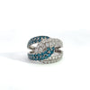 Elegant White and Blue Diamond Ring