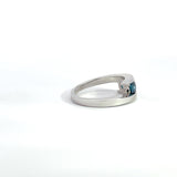 Sleek and Modern White and Blue Diamond Ring