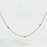 Gorgeous 18” 14k Rose Gold Diamond Necklace