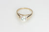 Delicate Pearl Ring in Yellow Gold