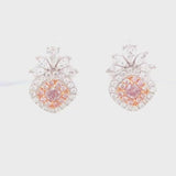 Pink Diamond Rosebud Earrings