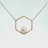 Hexagon Pearl Necklace