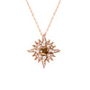 Original-Size Rose Gold Caribbean Sun Necklace with Natural Brown Diamonds