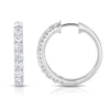 14K gold and white diamond hoop earrings, stunning 1.52 total carat weight.