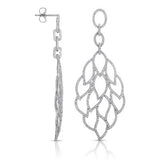 14K gold and white diamond chandelier earrings, stunning 1.97 total carat weight.