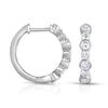 14K gold and white diamond hoop earrings, stunning 1.2 total carat weight.