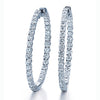 14K gold and white diamond hoop earrings, stunning 3.82 total carat weight.