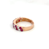 Beautiful Stacked Design Ruby and Diamond Ring