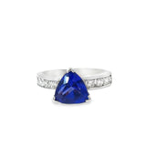 14k White Gold 2.83ct Tanzanite .67ct White Diamond Ring