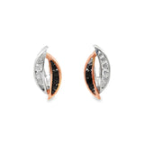 14kt Rose Gold White Gold .51ct Black .52ct White Diamond Earring