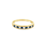 14k Yellow Gold .33ct Sapphire and .13ct White Diamond Ring