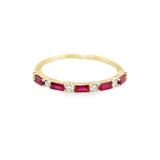 14k Yellow Gold .37ct Ruby and .13ct White Diamond Ring