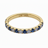 14k Yellow Gold .55ct Sapphire and .37ct White Diamond Ring