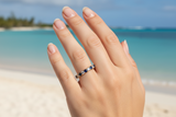 14k Yellow Gold .55ct Sapphire and .37ct White Diamond Ring