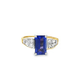 14k Yellow Gold 2.17ct Tanzanite .75ct White Diamond Ring