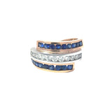 14k White and Rose Gold .94ct Sapphire .54ct White Diamond Ring