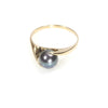 Black Pearl in Yellow Gold Ring