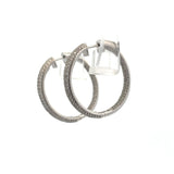 14k White Gold 2.02ct Diamond Hoop Earrings