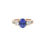 14k Rose Gold 1.79ct Tanzanite .66ct White Diamond Ring