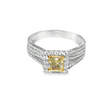 14k Yellow Gold .64ct Yellow and .70ct White Diamond Ring