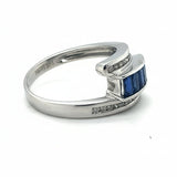 14k White Gold .90ct Sapphire and .24ct White Diamond Ring