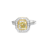 14k Yellow Gold 1.71ct Yellow and .40ct White Diamond Ring