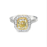 14k Yellow Gold 1.71ct Yellow and .40ct White Diamond Ring