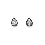 14k White Gold .19ct Black and .63ct White Diamond Earrings