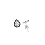 14k White Gold .19ct Black and .63ct White Diamond Earrings