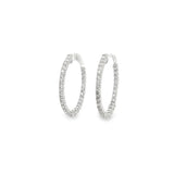 14k White Gold 2.00ct Diamond Hoop Earrings