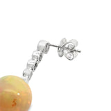 14k White Gold 15.39ct Opal and 1.01ct Diamond Earrings