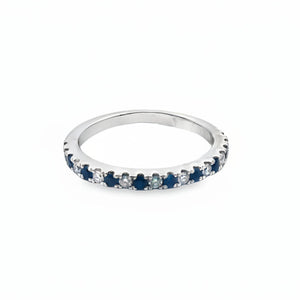 14k White Gold .50ct Sapphire and .21ct White Diamond Ring
