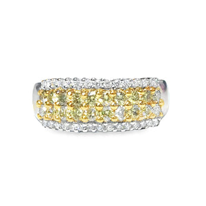 14k White and Yellow Gold .79ct Yellow and .25ct White Diamond Ring