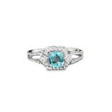 18k White Gold .66ct Paraiba .43ct White Diamond Ring