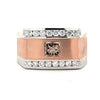 14k White and Rose Gold Men's Brown .62ct and White .55ct Diamond Ring