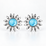 Larimar Sunflower Earrings