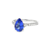 14k White Gold 1.76ct Tanzanite .26ct White Diamond Ring