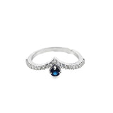 14k White Gold .20ct Sapphire and .33ct White Diamond Ring