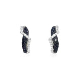 14k White Gold .73ct Black and .23ct White Diamond Earrings