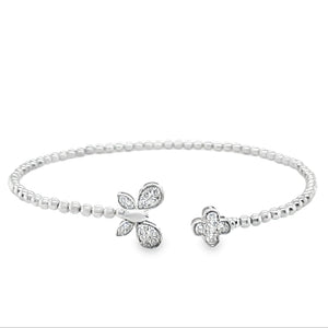 14k White Gold .40ct Diamond Bangle