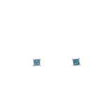 14k White Gold .30ct Blue Diamond Earrings