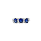 14k White Gold 1.85ct Sapphire .27ct White Diamond Ring