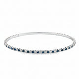 14k White Gold 1.02ct Blue and 1.02ct White Diamond Flexible Bangle