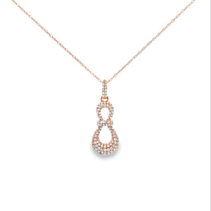 Delicate 14k Rose Gold .45ct Diamond Necklace