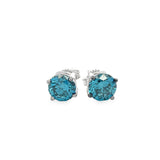 14kt White Gold 2.01ct Blue Diamond Earrings