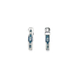 14k White Gold .18ct Blue and .20ct White Diamond Earrings