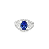14k White Gold 1.75ct Tanzanite 1.05ct White Diamond Ring